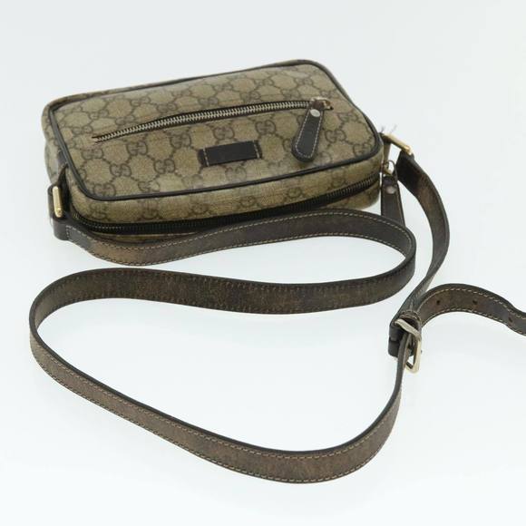 GUCCI GG Canvas Shoulder Bag PVC Leather Beige Auth 51841 - Picture 8 of 16
